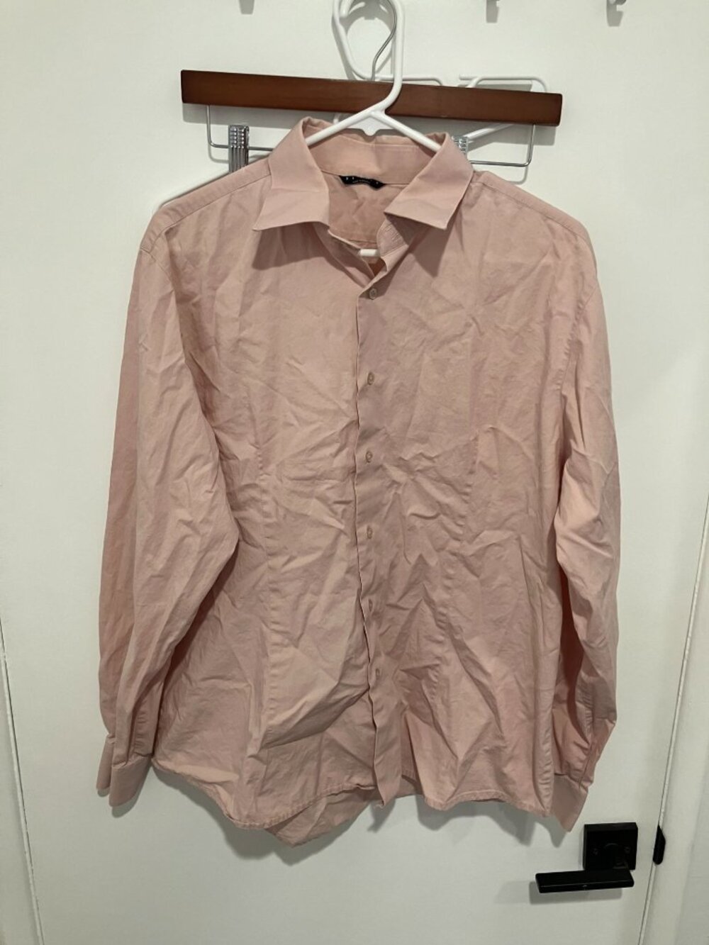 Sisley Men's Pink Long Sleeve Button Down Dress Shirt Size Large